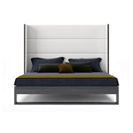 Heloise - Queen Contemporary White Leather & Grey Elm Trim Bed by VIG Furniture - View 2