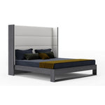 Heloise - Contemporary White Leather & Grey Elm Trim Bed by VIG Furniture - View 2