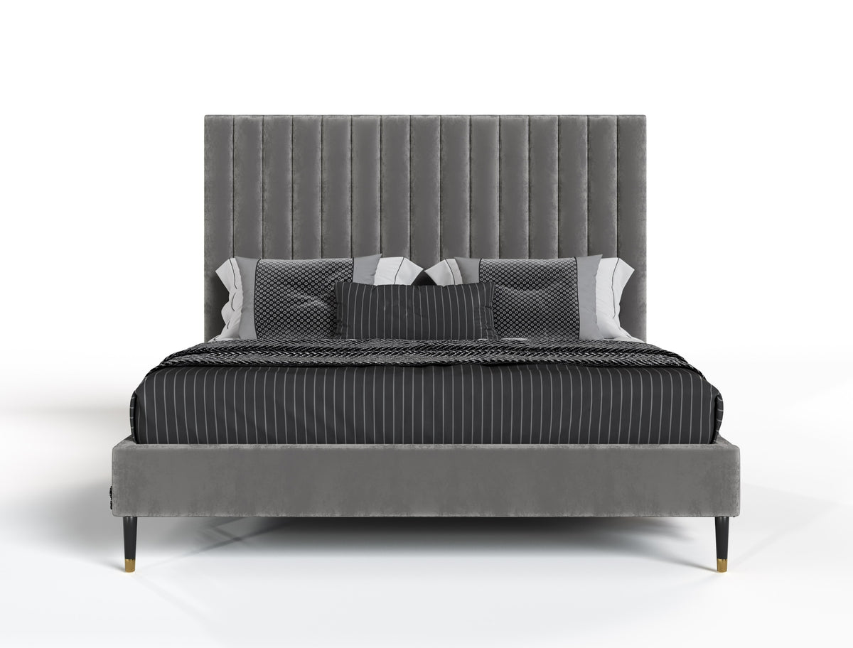 Hemlock - Modern Grey Velvet Bed by VIG Furniture - View 1