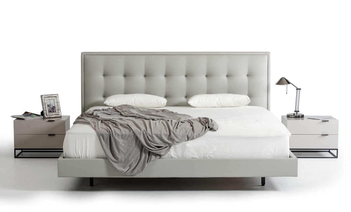 Eastern King Hera Modern Grey Leatherette Bed by VIG Furniture - View 1