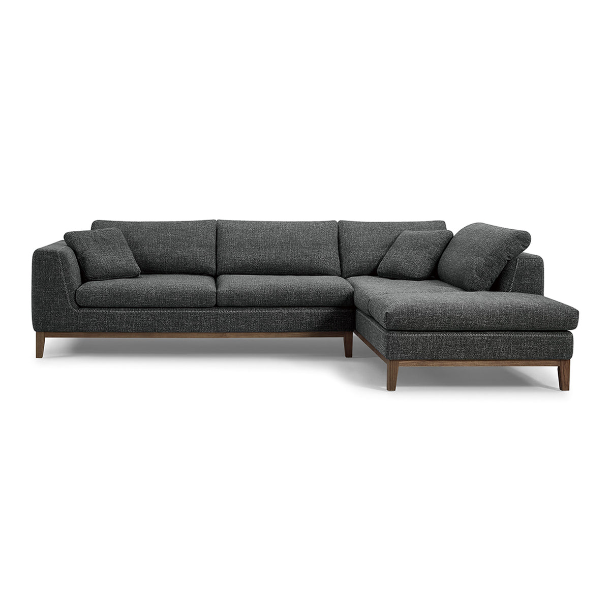 Hickman - Modern Dark Grey Fabric Right Facing Sectional Sofa by VIG Furniture - View 1