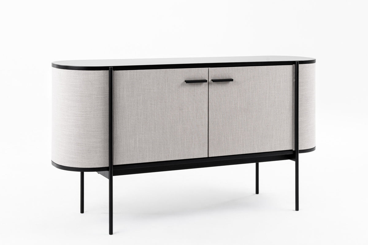 Hobart - Modern Beige Fabric & Black Metal Buffet by VIG Furniture - View 10