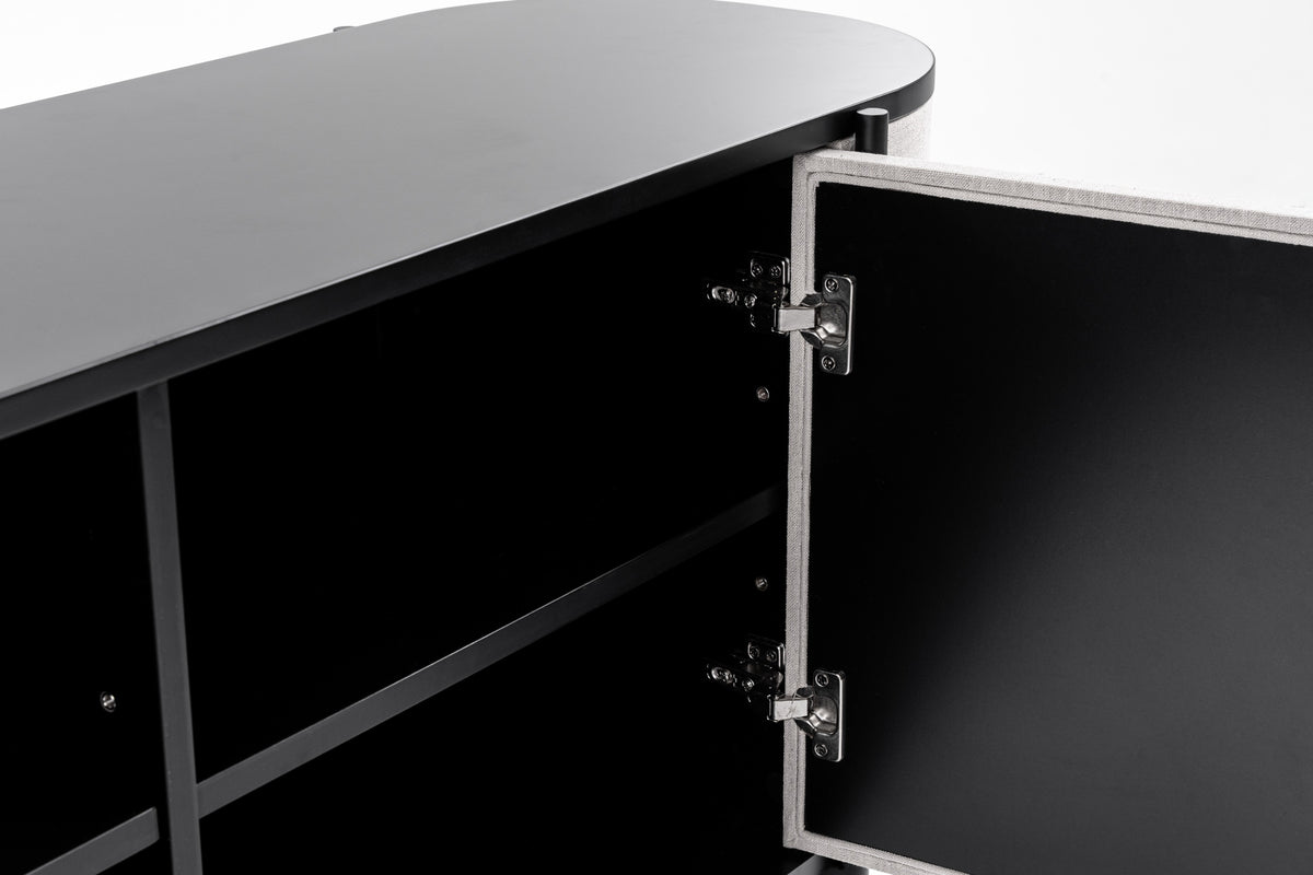 Hobart - Modern Beige Fabric & Black Metal Buffet by VIG Furniture - View 3