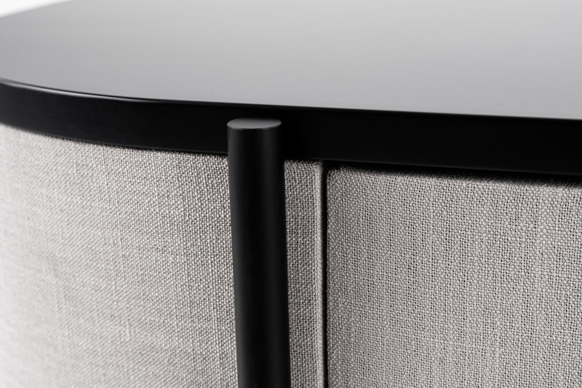 Hobart - Modern Beige Fabric & Black Metal Buffet by VIG Furniture - View 6