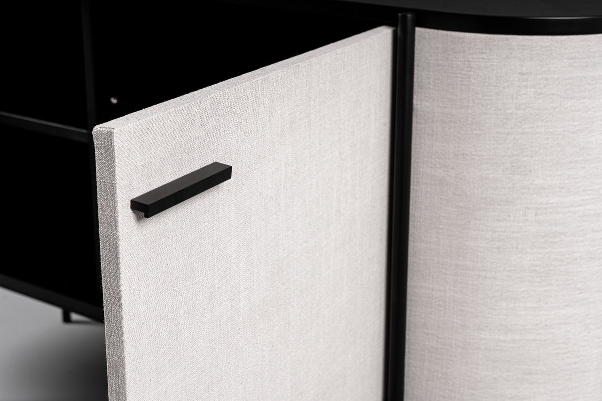 Hobart - Modern Beige Fabric & Black Metal Buffet by VIG Furniture - View 7