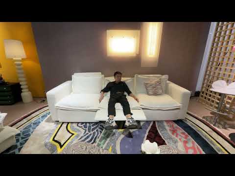 Almagre - Modern White Fabric Sofa w/ 3 Electric Recliners by VIG Furniture - View 2