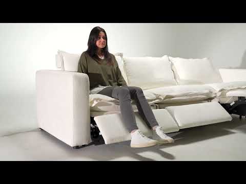 Almagre - Modern White Fabric Sofa w/ 3 Electric Recliners by VIG Furniture - View 9