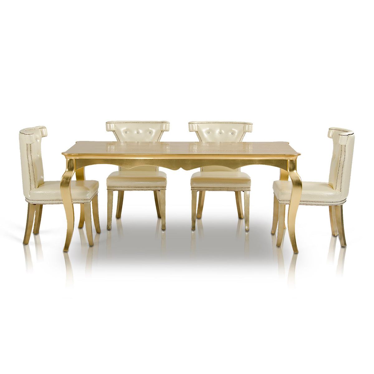 Imperial Transitional Gold Crocodile Dining Table by VIG Furniture - View 12