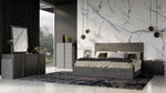 Eastern King Bronx Italian Modern Faux Concrete & Grey 4-Piece Bedroom Set