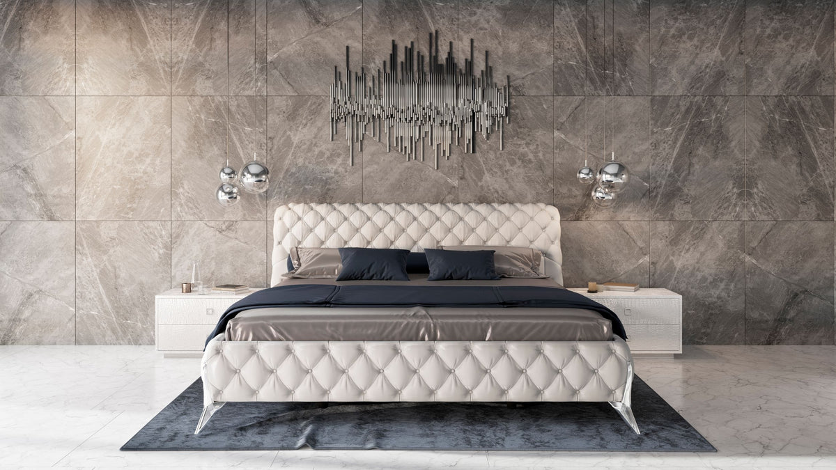 Eastern King Legend Modern White Bonded Leather Bed by VIG Furniture - View 7