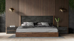 Eastern King Rado - Modern Walnut & Volcanic Slate Bedroom set