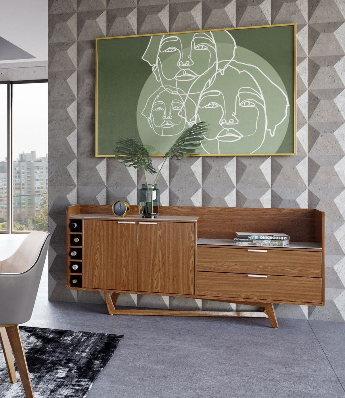 James - Contemporary Walnut & White Buffet by VIG Furniture - View 1