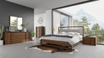 Falcor - Modern Grey Fabric & Walnut Veneer Bed by VIG Furniture - View 4