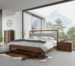Falcor - Modern Grey Fabric & Walnut Veneer Bed by VIG Furniture - View 3