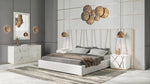 Nixa Modern White Bonded Leather & Gold Bed by VIG Furniture - View 6