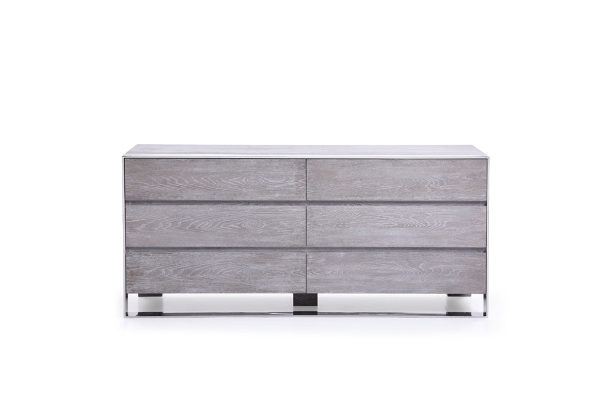 Arlene Modern Grey Elm & Stainless Steel Bedroom Set by VIG Furniture - View 15