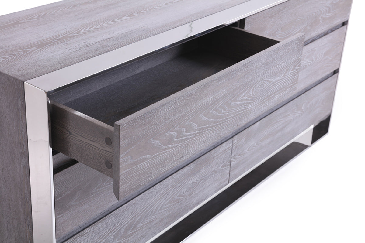 Arlene Modern Grey Elm & Stainless Steel Bedroom Set by VIG Furniture - View 8