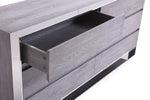 Queen Arlene Modern Grey Elm & Stainless Steel Bedroom Set