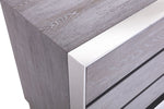 Queen Arlene Modern Grey Elm & Stainless Steel Bedroom Set