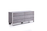 Queen Arlene Modern Grey Elm & Stainless Steel Bedroom Set