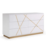 Nixa Modern Wide White and Gold Dresser by VIG Furniture - View 2