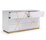 Nixa Modern Wide White and Gold Dresser by VIG Furniture - View 3