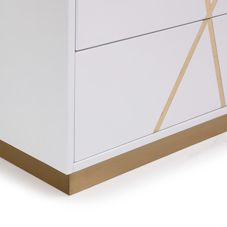 Nixa Modern Wide White and Gold Dresser by VIG Furniture - View 5