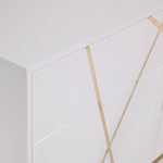 Queen Nixa - Modern White + Gold Bedroom Set
