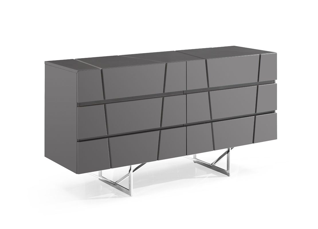 Eastern King Chrysler Modern Grey Bedroom Set