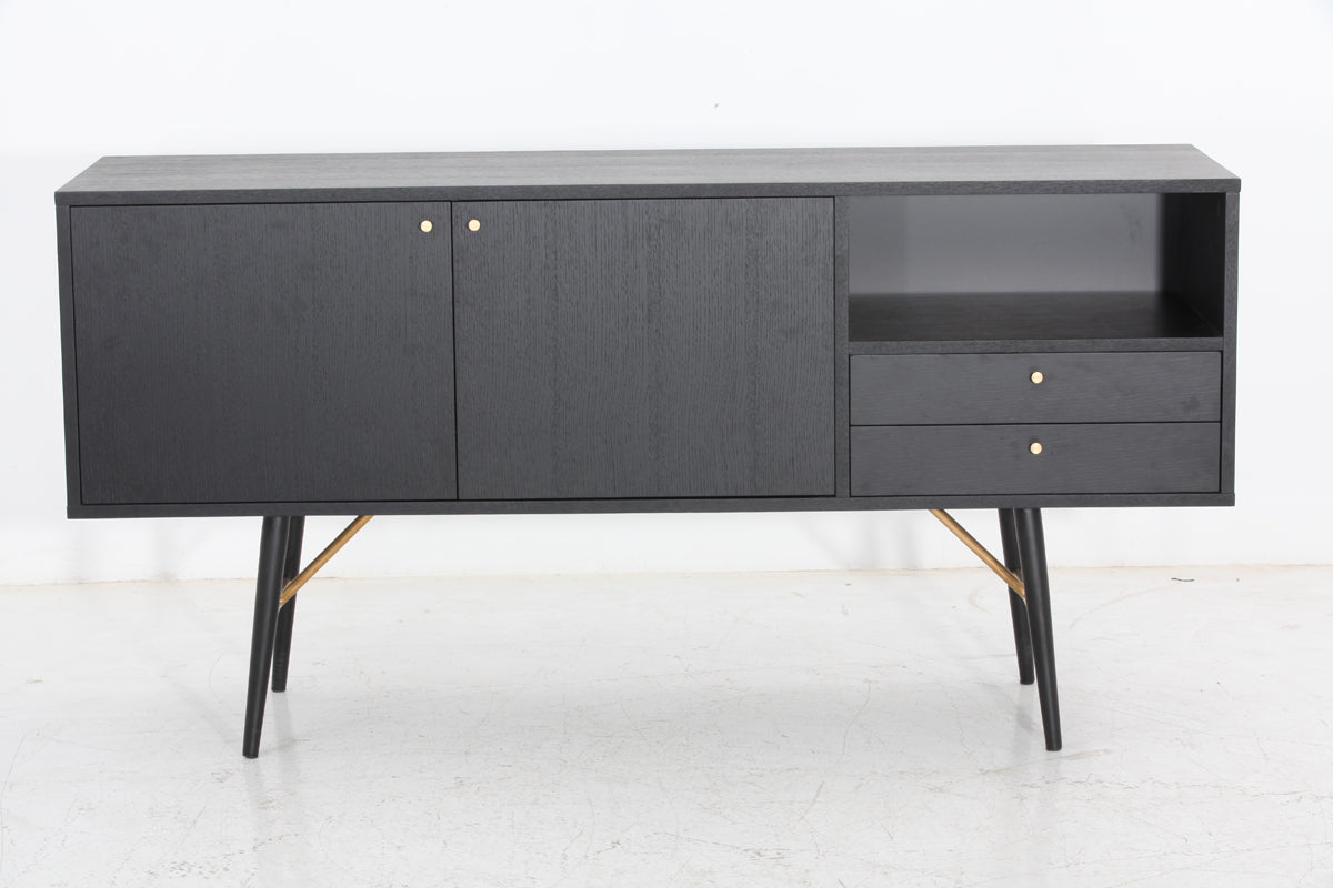 Billy Modern Black Oak & Gold Buffet by VIG Furniture - View 1