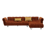 Jacinda - Modern Burnt Orange Fabric Right Facing Sectional Sofa + 2 Yellow Pillows by VIG Furniture - View 1