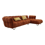 Jacinda - Modern Burnt Orange Fabric Right Facing Sectional Sofa + 2 Yellow Pillows by VIG Furniture - View 9