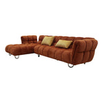 Jacinda - Modern Burnt Orange Fabric Left Facing Sectional Sofa + 2 Yellow Pillows by VIG Furniture - View 9