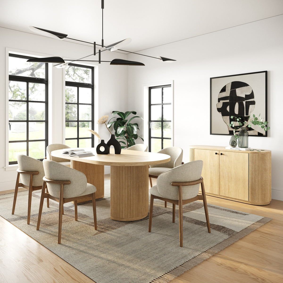 Jacobson - Modern Natural Acacia Oval Large Dining Table by VIG Furniture - View 7