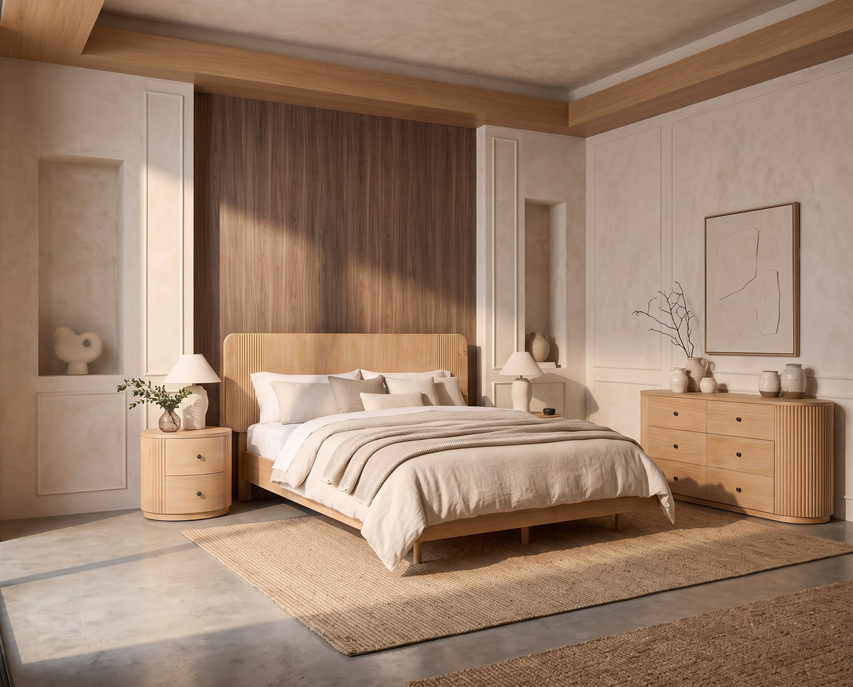 Jacobson - Modern Natural Acacia Bed by VIG Furniture - View 8