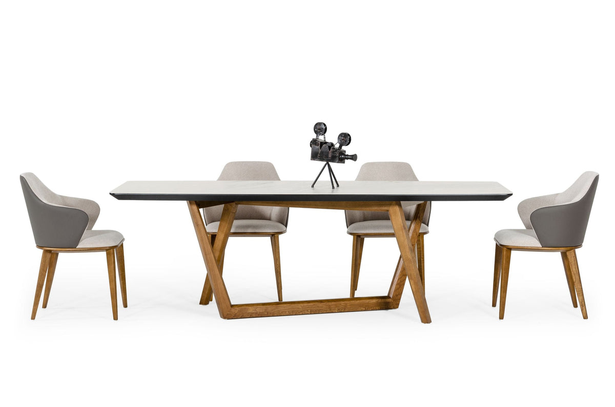 James - Contemporary Walnut & White Dining Table by VIG Furniture - View 5