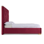 Queen Janet - Modern Red Velvet + Gold Bed by VIG Furniture - View 3
