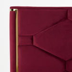 Janet - Modern Red Velvet + Gold Bed by VIG Furniture - View 5