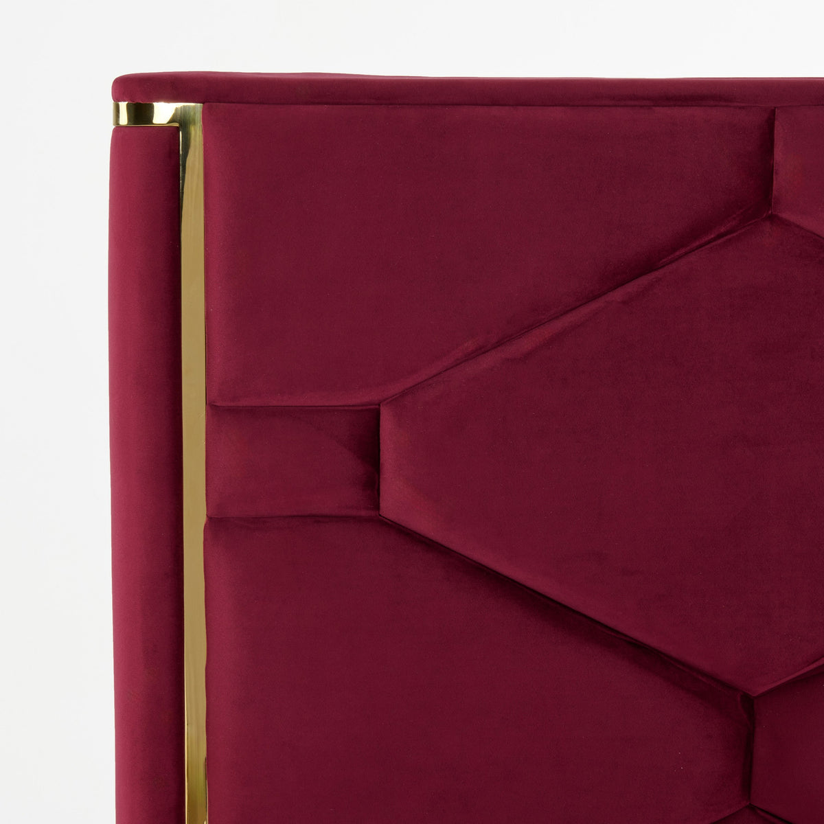Janet - Modern Red Velvet + Gold Bed by VIG Furniture - View 5