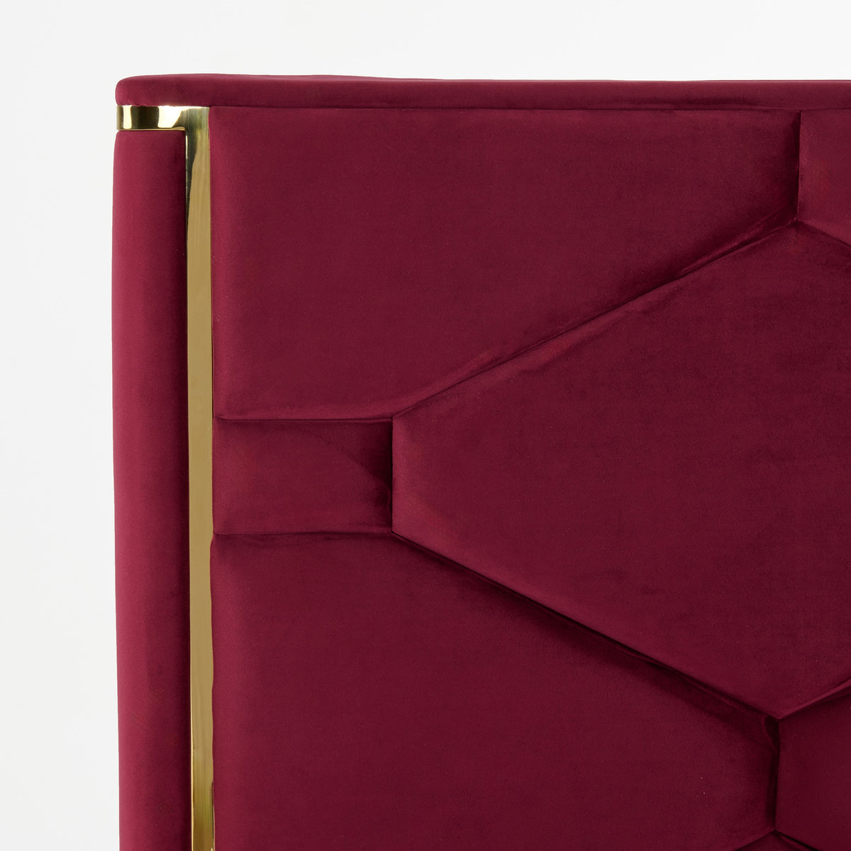 Queen Janet - Modern Red Velvet + Gold Bed by VIG Furniture - View 5
