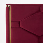Eastern King Janet - Modern Red Velvet + Gold Bed by VIG Furniture - View 5