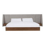 Janice - Modern Grey Fabric and Walnut Bed and Nightstands by VIG Furniture - View 5