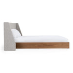 Janice - Modern Grey Fabric and Walnut Bed and Nightstands by VIG Furniture - View 6