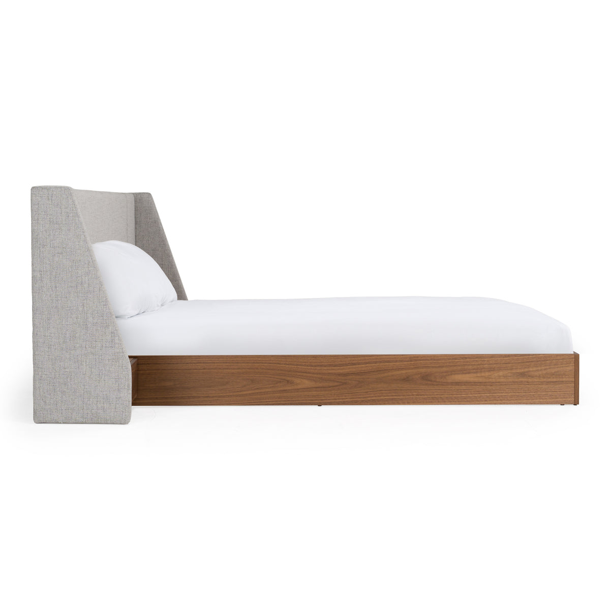 Janice - Modern Grey Fabric and Walnut Bed and Nightstands by VIG Furniture - View 6