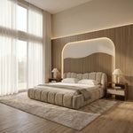 Janine - Modern Tan Fabric Bed by VIG Furniture - View 7