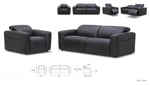 Nouveau Jessop - Modern Dark Grey Leather Sofa 2 Recliners by VIG Furniture - View 4
