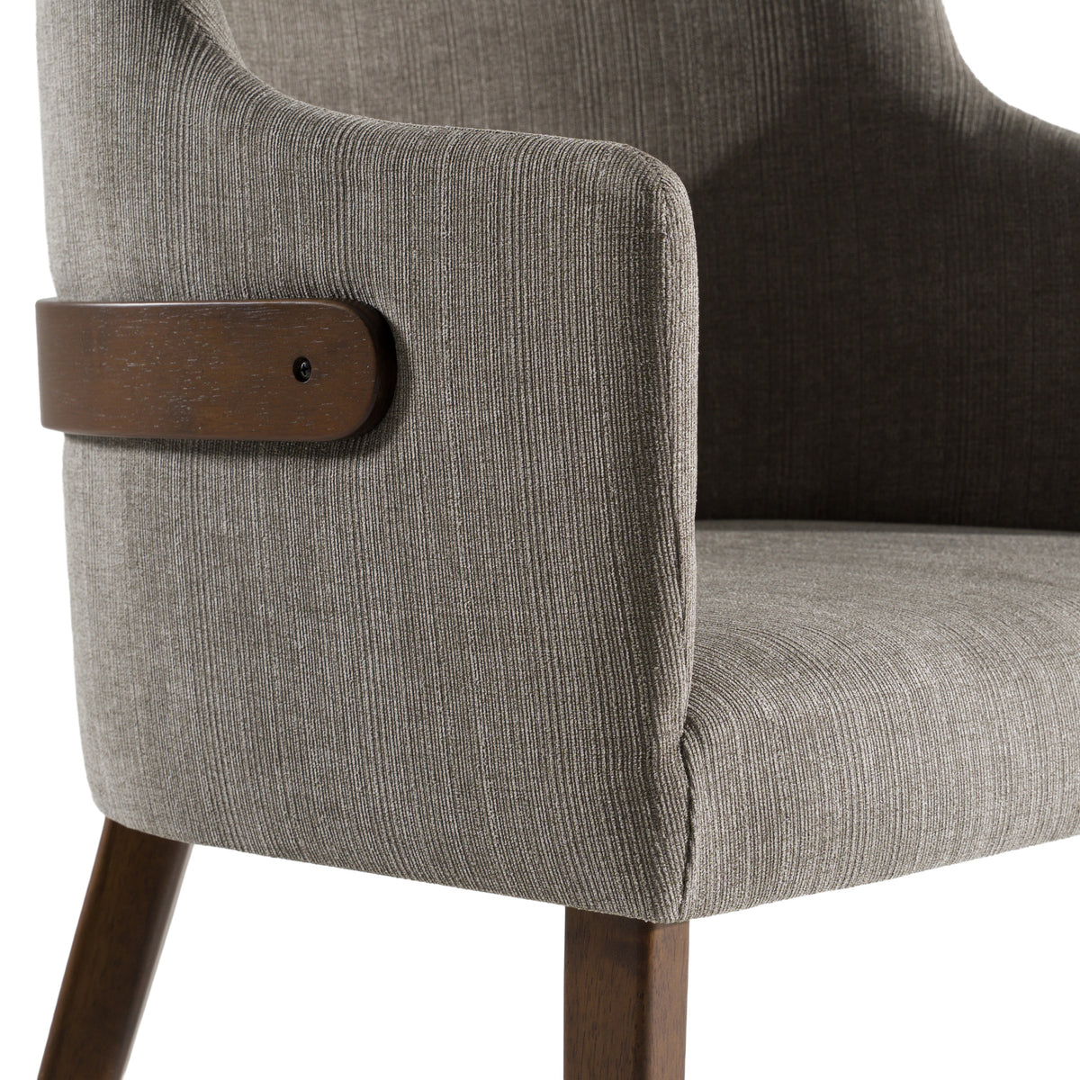 Castillo + Jordan - Modern Grey Fabric + Walnut 4-Piece Dining Set by VIG Furniture - View 9