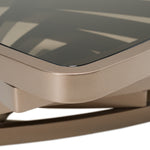 Jovial - Contemporary Brown Glass + Dark Gold Coffee Table by VIG Furniture - View 2