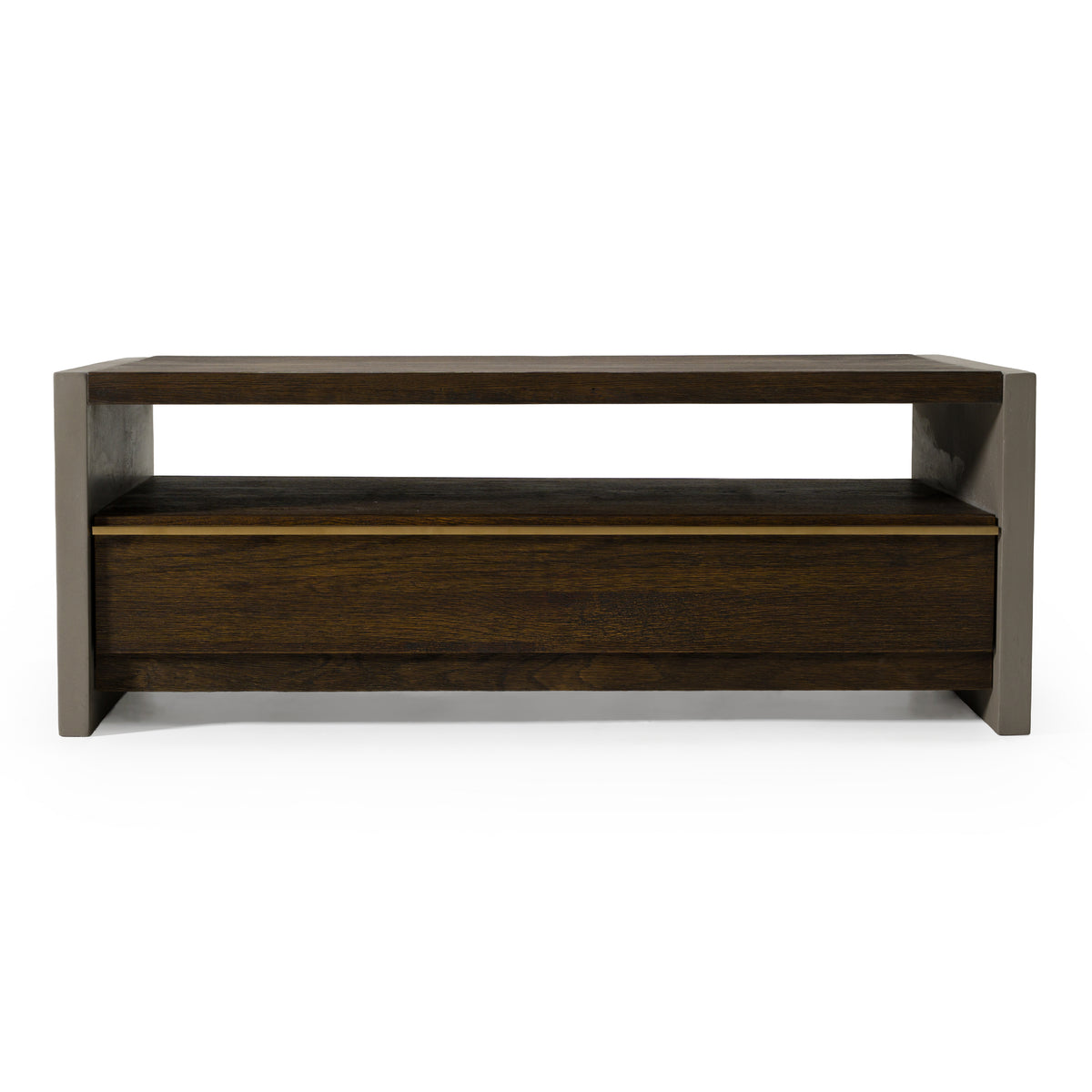 June - Modern Dark Grey Concrete & Walnut Coffee Table by VIG Furniture - View 1