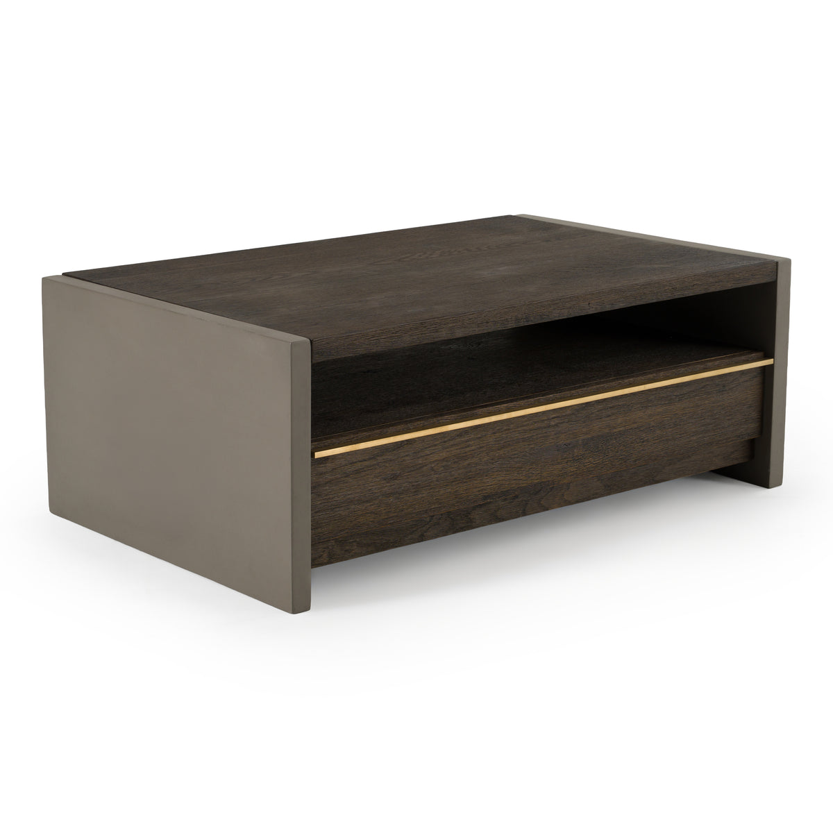 June - Modern Dark Grey Concrete & Walnut Coffee Table by VIG Furniture - View 2